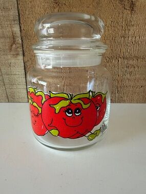 Vintage 1970s Hildi Anthropomorphic Happy Tomatoes Canister Jar W/ Lid